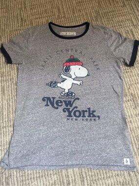 Abercrombie & Fitch Gray Snoopy Skate Tee with Navy Trim